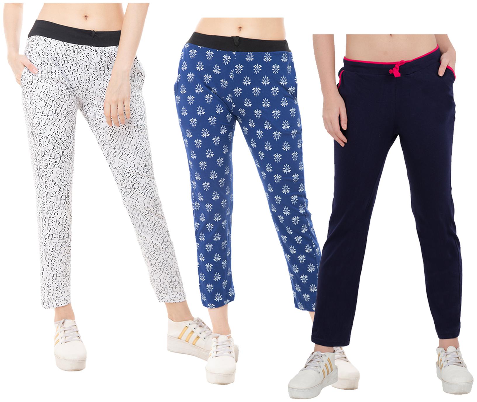 

Kavya Women Regular fit Cotton Solid Track pants - Blue Grey