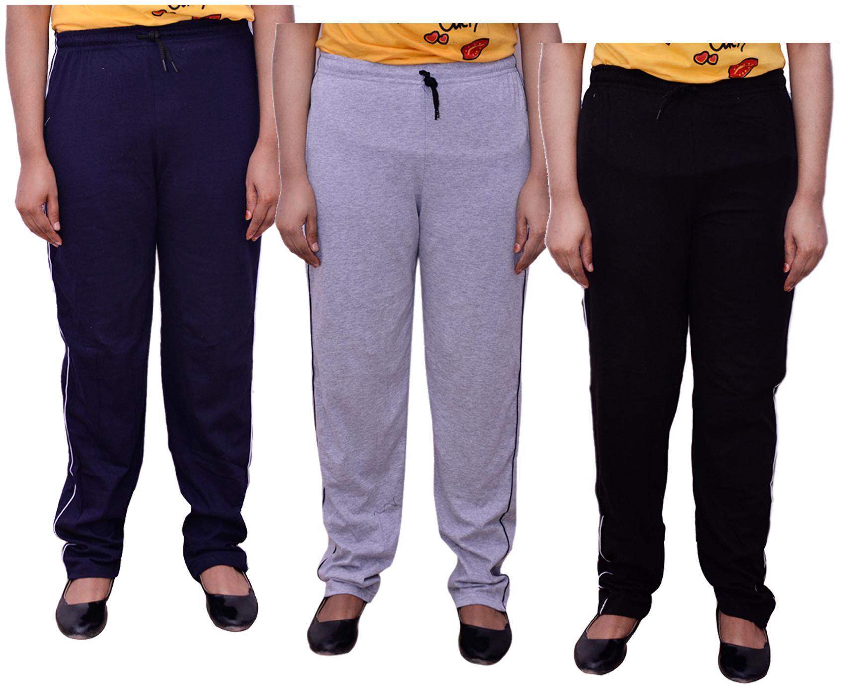 

Kavya Women Regular fit Cotton Solid Track pants - Multi