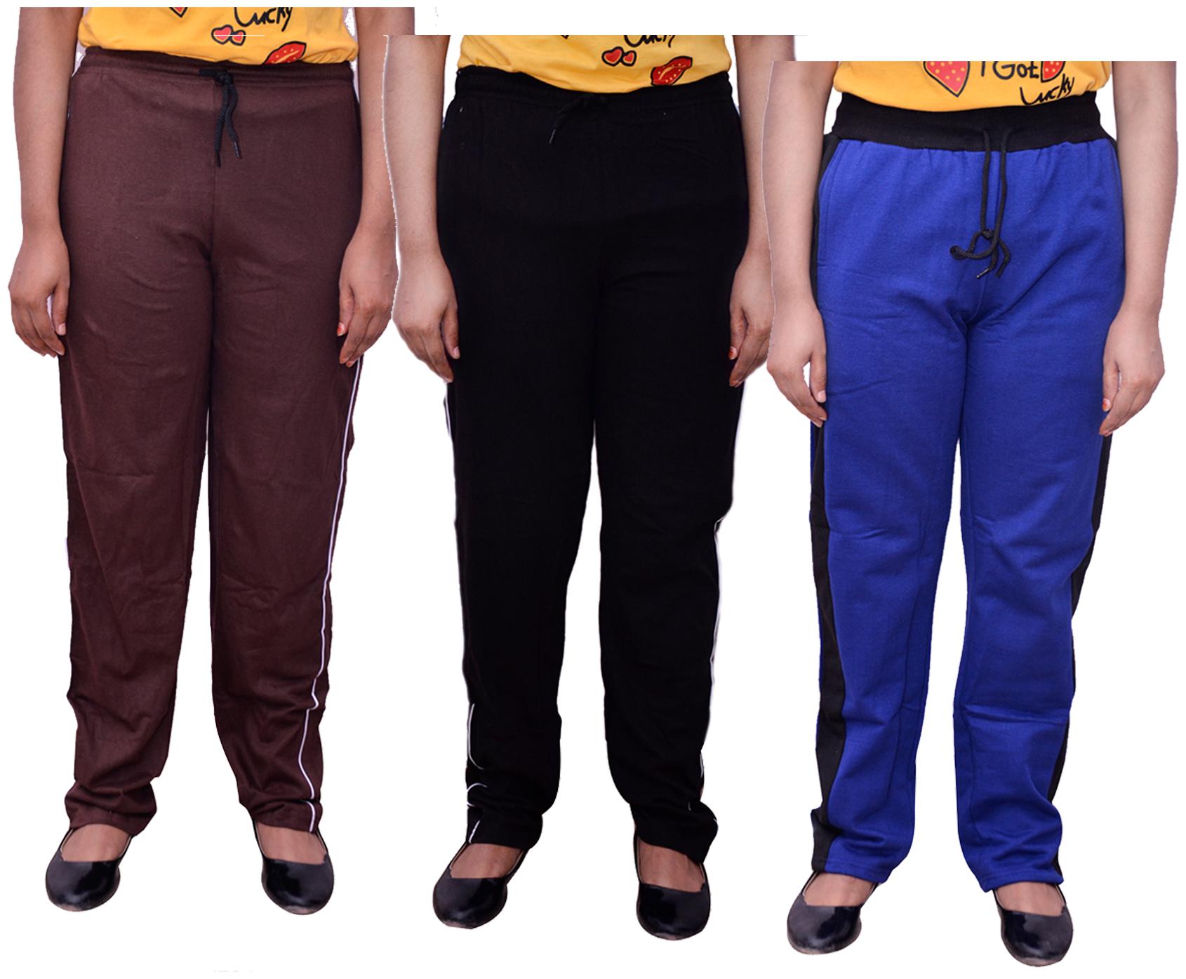 

Kavya Women Regular fit Cotton Solid Track pants - Multi