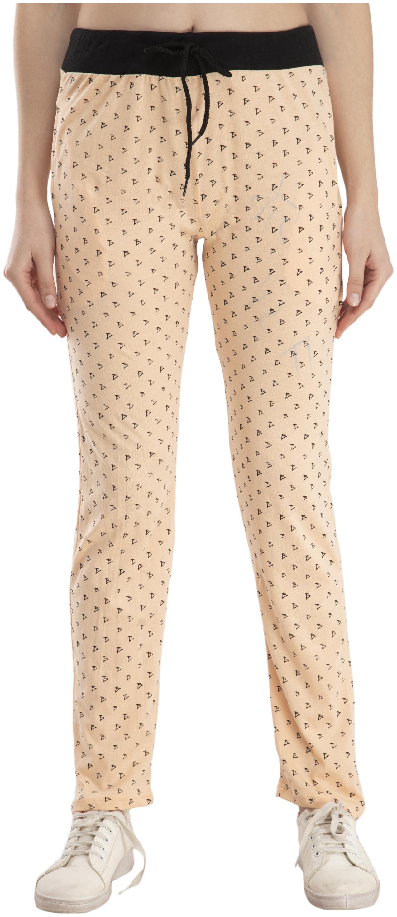 

Kavya Women Regular fit Cotton Printed Track pants - Beige
