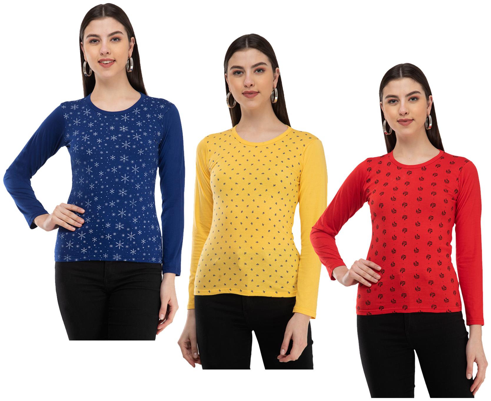 

Kavya Women Multi Regular fit Round neck Cotton T shirt