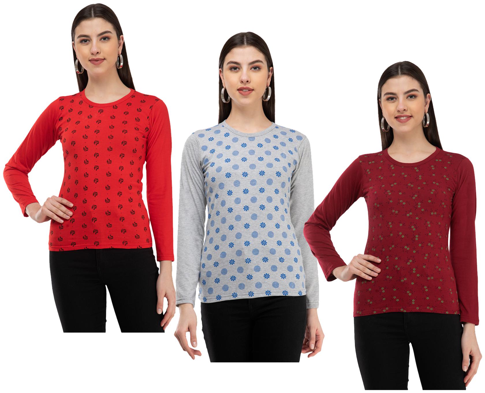 

Kavya Women Multi Regular fit Round neck Cotton T shirt