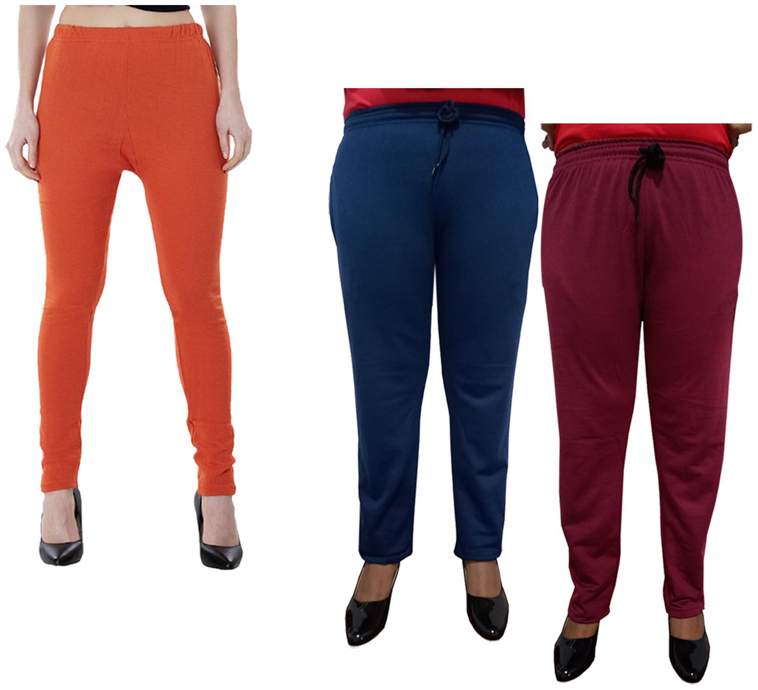

Kavya Women Regular fit Fleece Solid Track pants - Multi