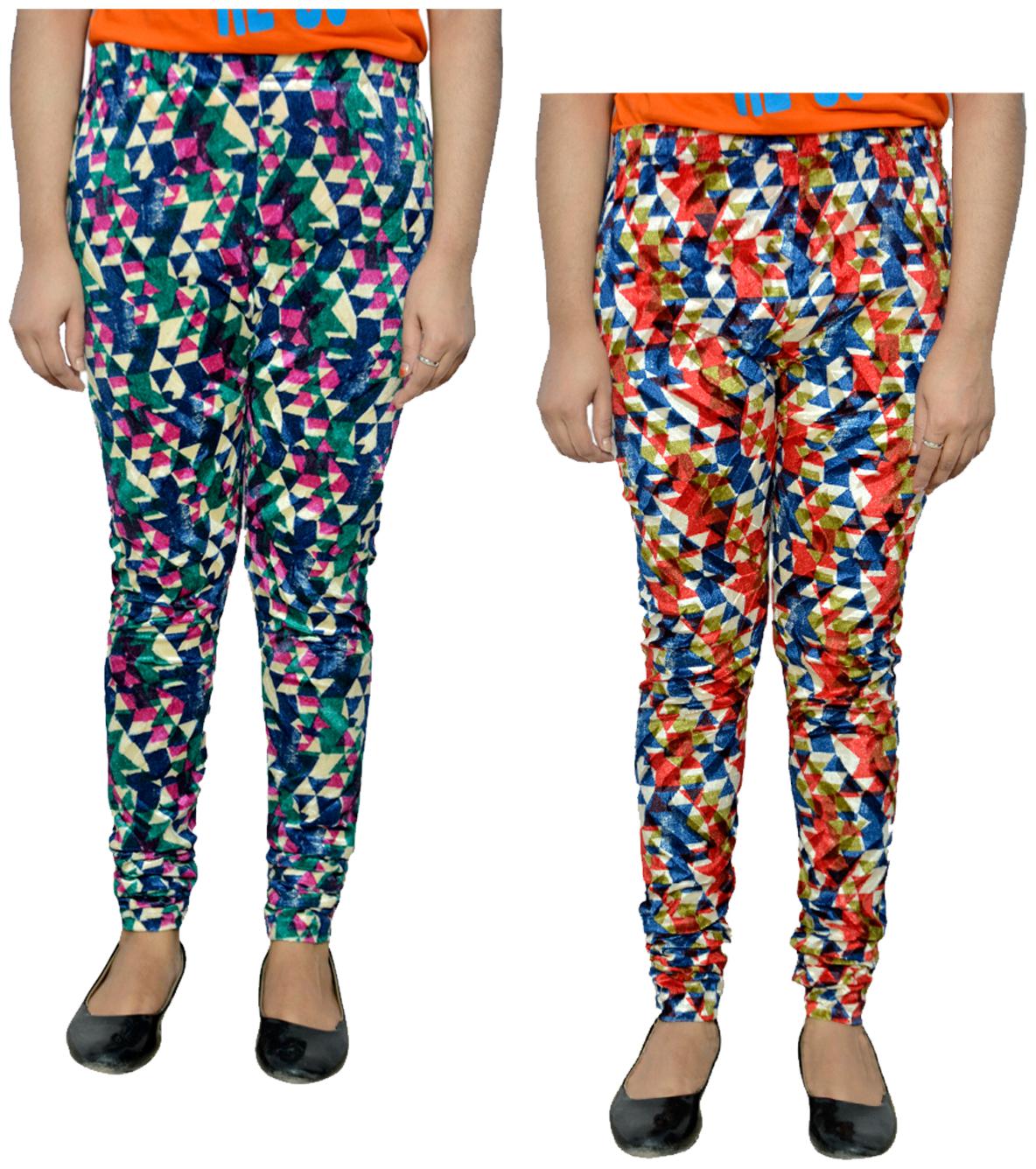 

KAVYA Women Printed Velvet Leggings for Winters (Pack Of 2) Multi color
