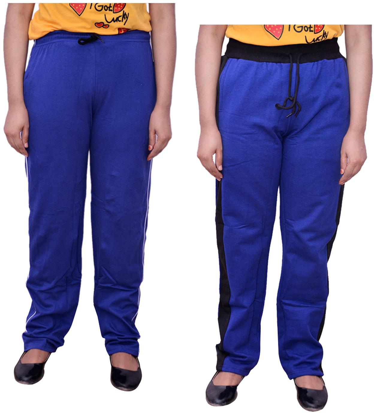 

Kavya Women Regular fit Cotton Solid Track pants - Blue
