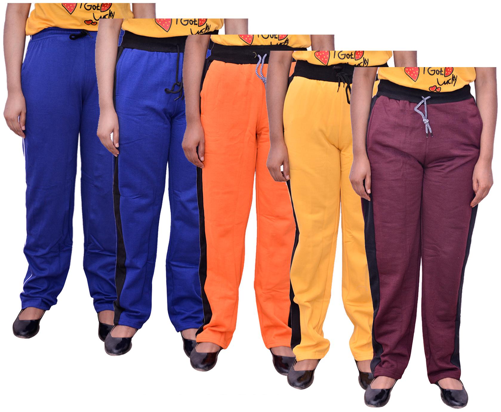 

Kavya Women Regular fit Cotton Solid Track pants - Multi