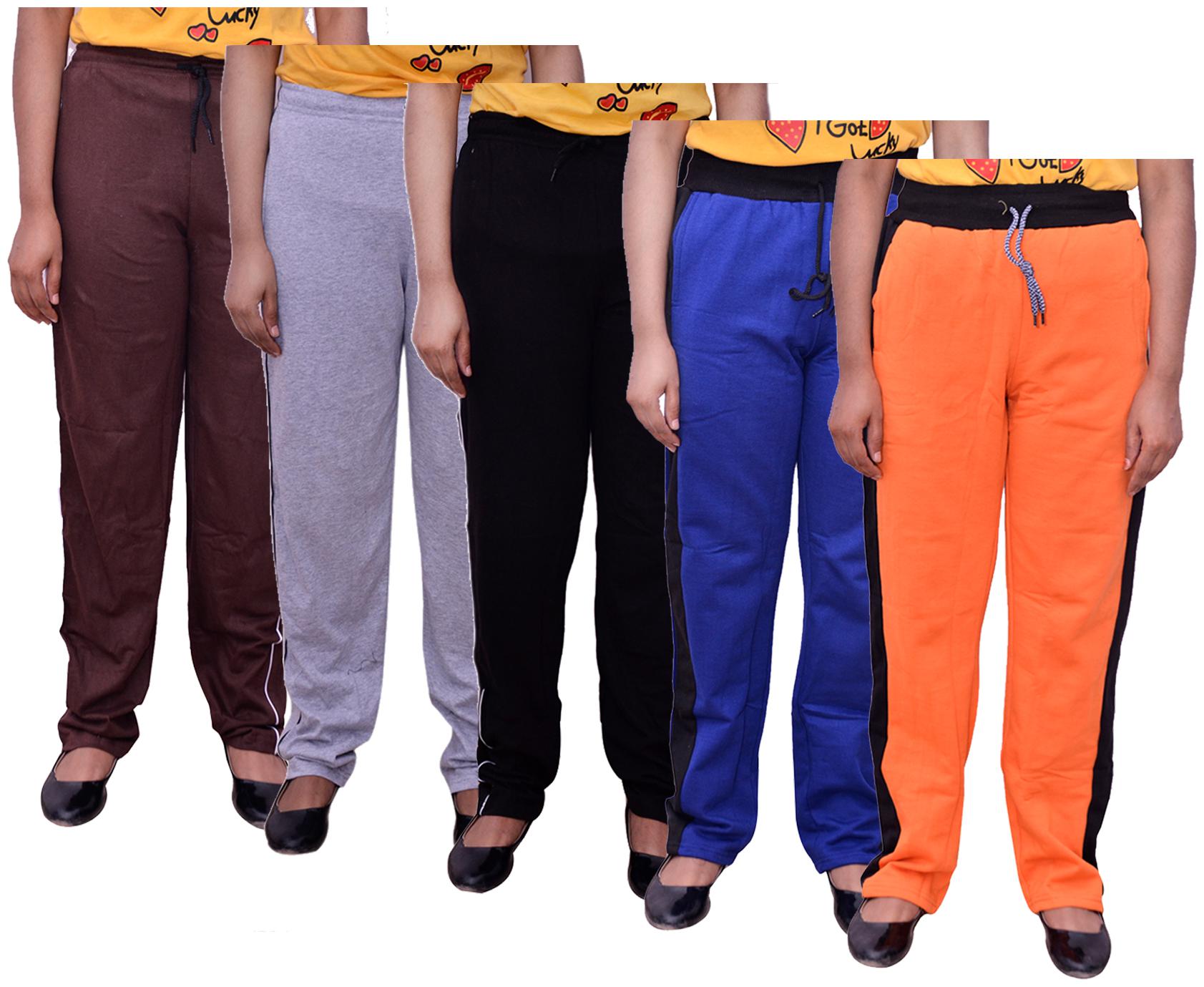 

Kavya Women Regular fit Cotton Solid Track pants - Multi