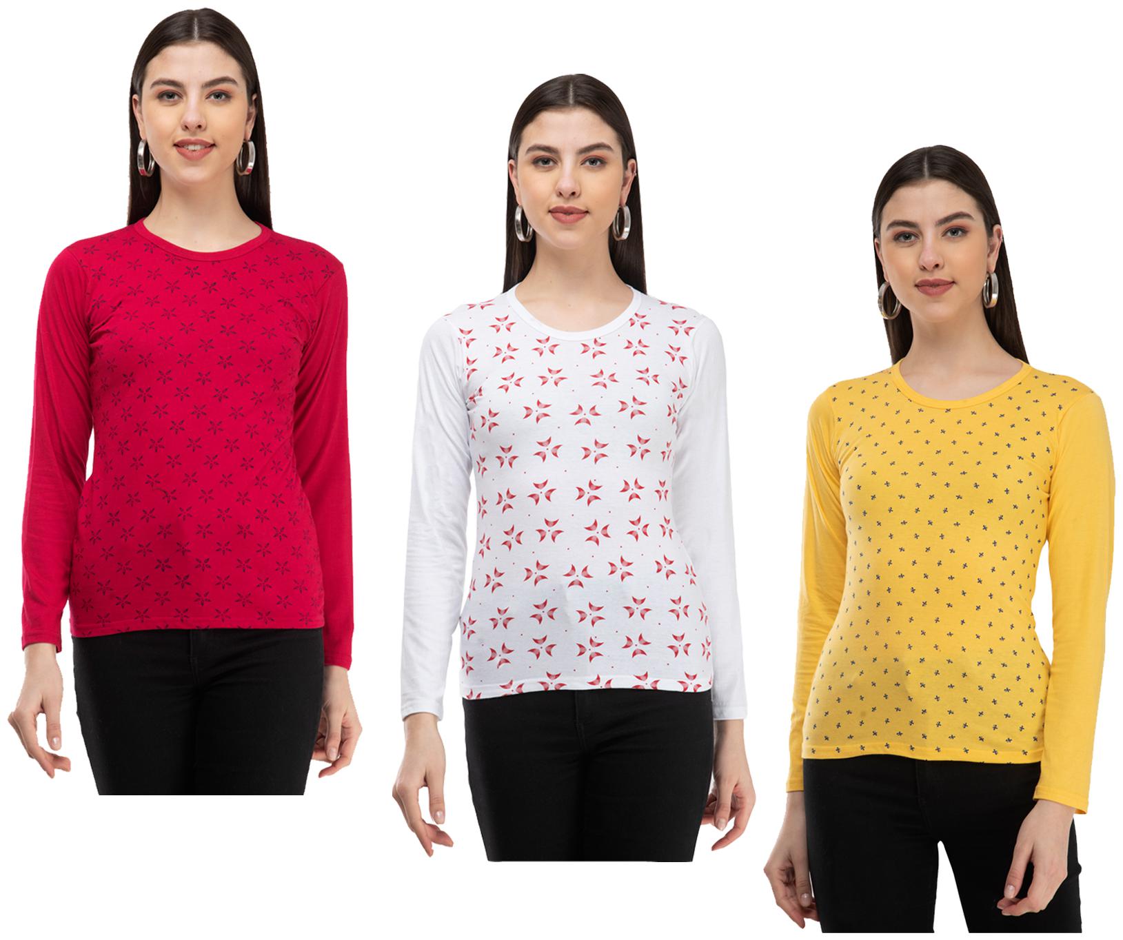 

Kavya Women Multi Regular fit Round neck Cotton T shirt