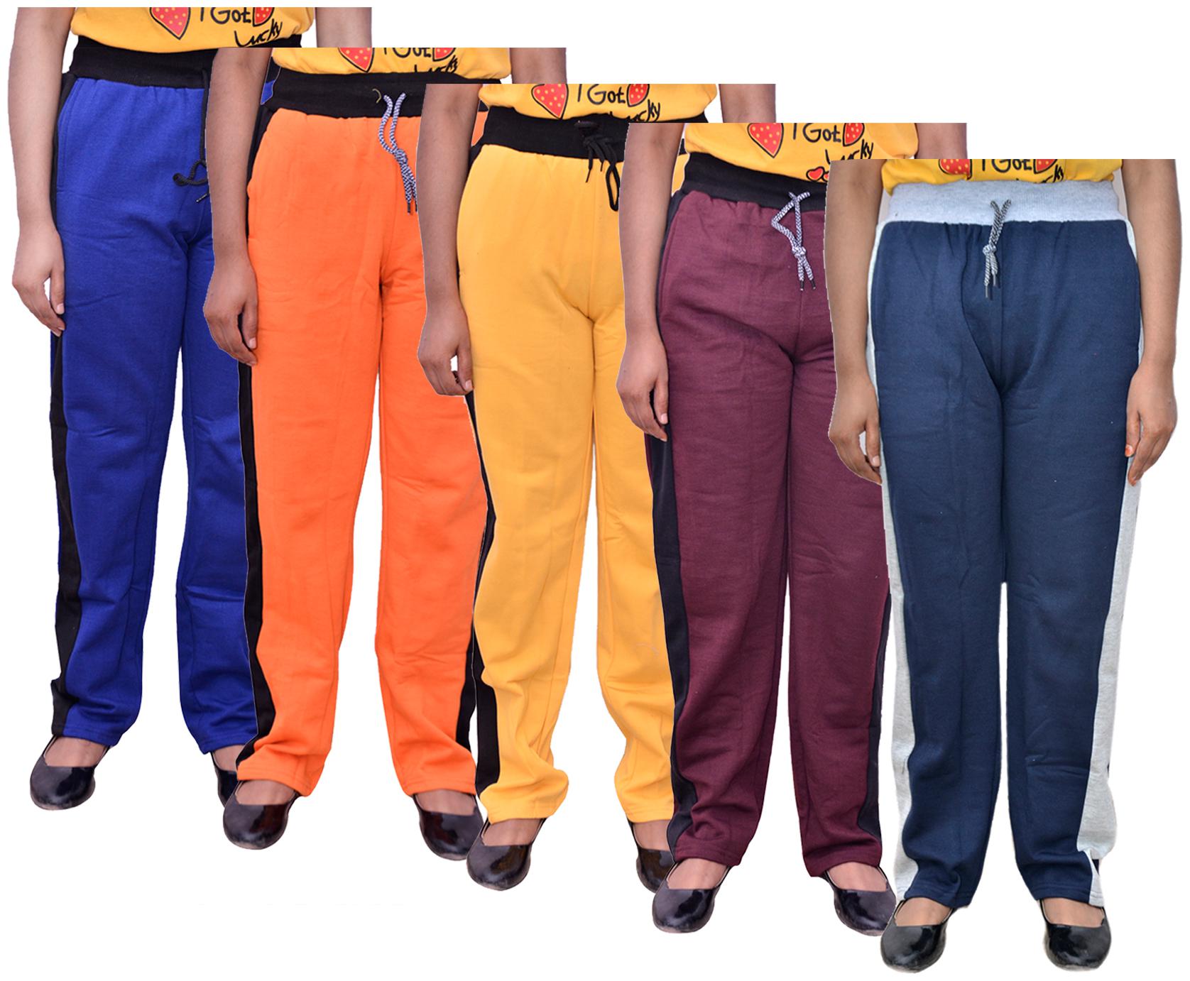 

Kavya Women Regular fit Cotton Solid Track pants - Multi