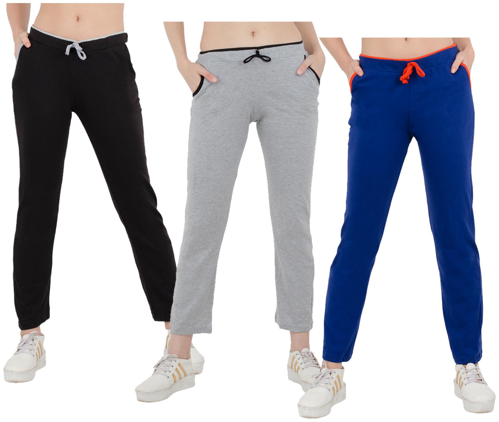 

Kavya Women Regular fit Cotton Solid Track pants - Multi