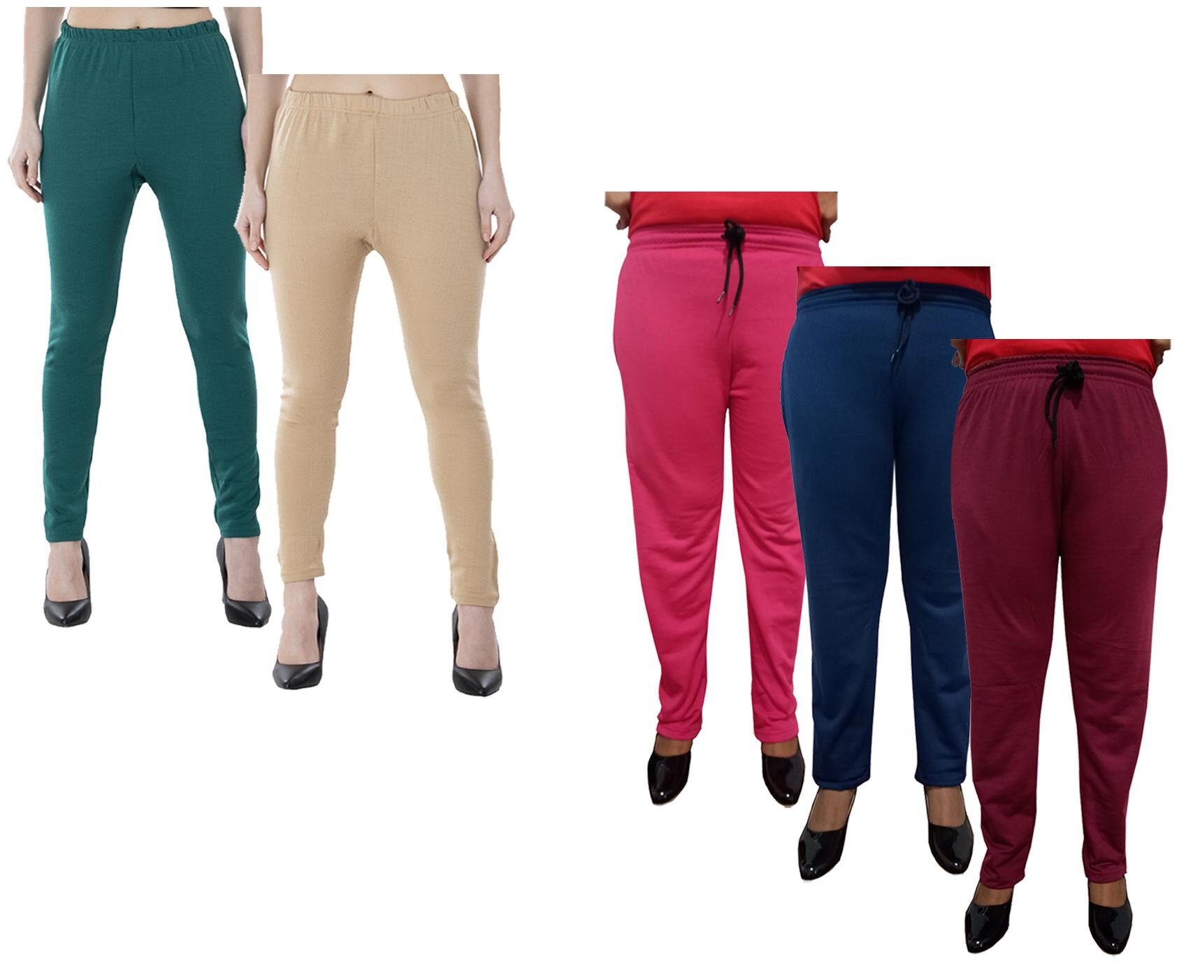 

Kavya Women Regular fit Fleece Solid Track pants - Multi