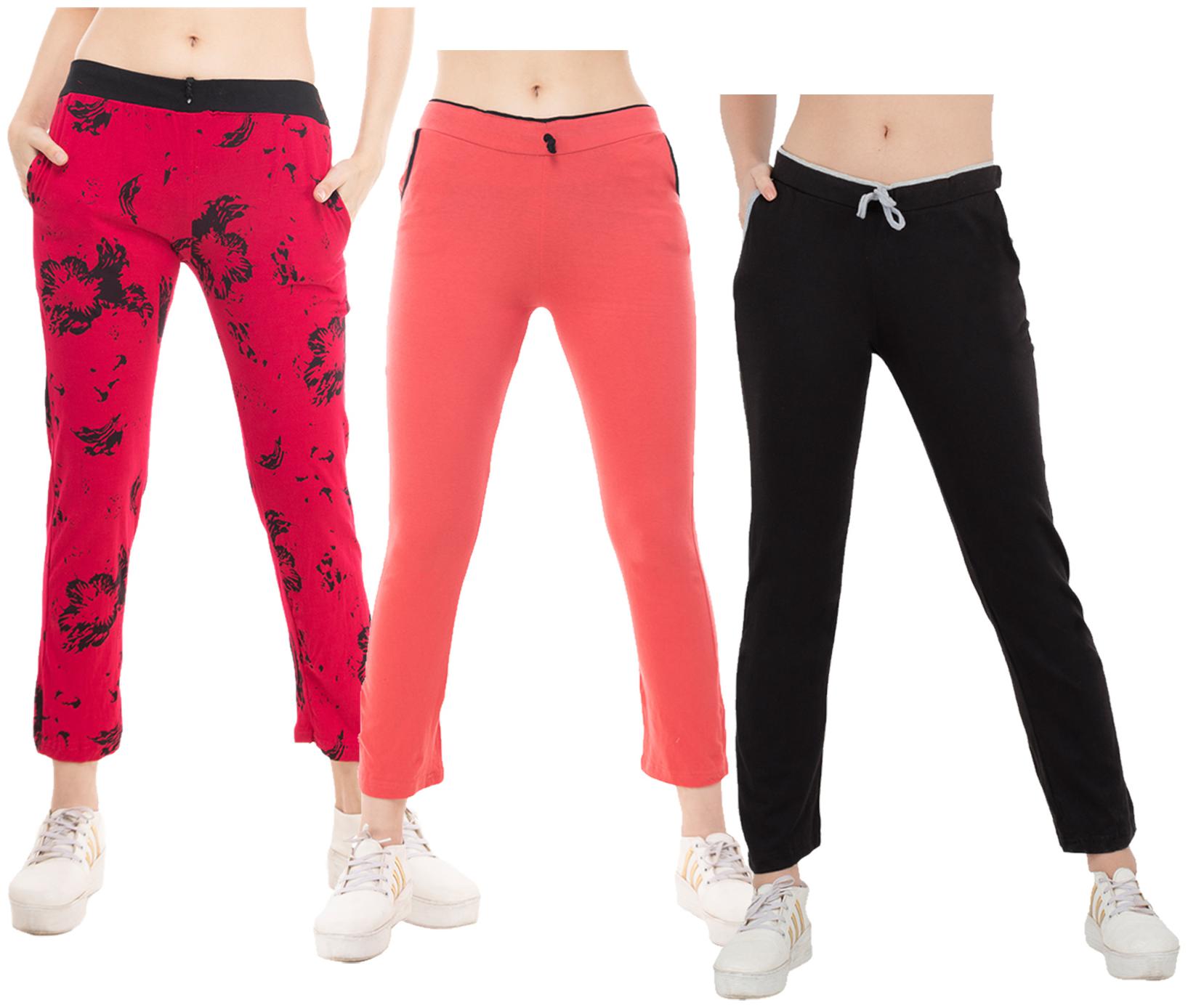 

Kavya Women Regular fit Cotton Solid Track pants - Multi