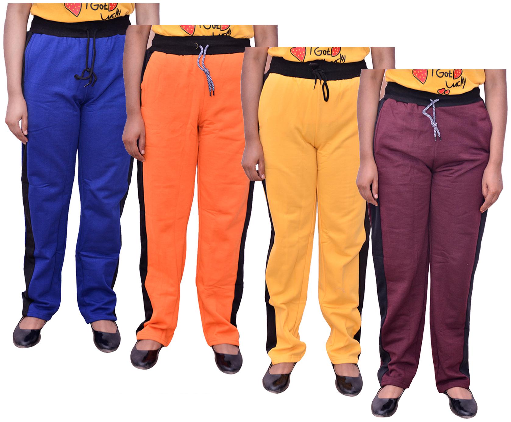 

Kavya Women Regular fit Cotton Solid Track pants - Multi