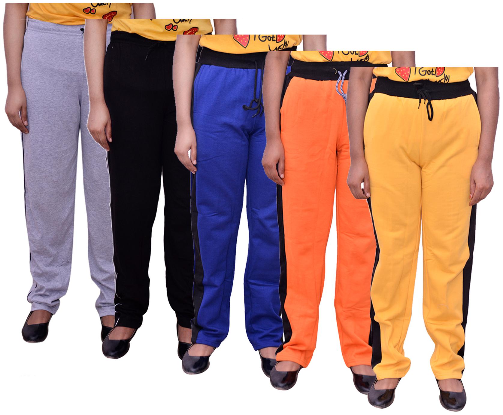 

Kavya Women Regular fit Cotton Solid Track pants - Multi