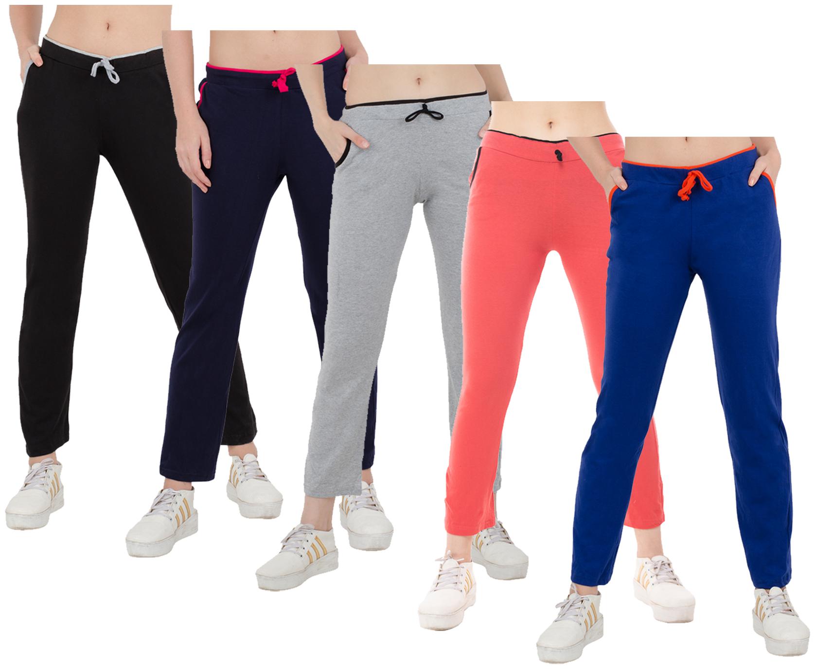 

Kavya Women Regular fit Cotton Solid Track pants - Multi