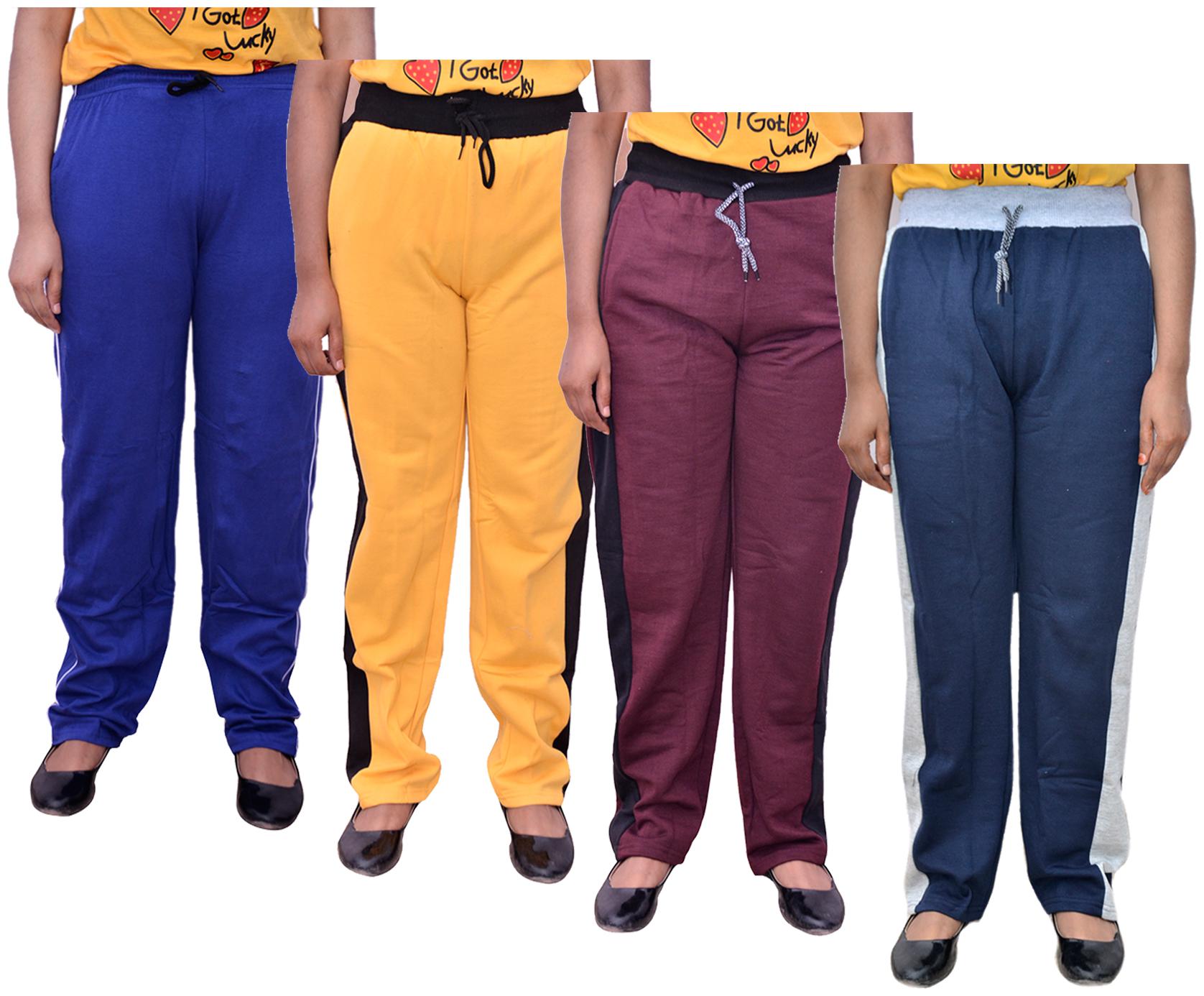 

Kavya Women Regular fit Cotton Solid Track pants - Multi