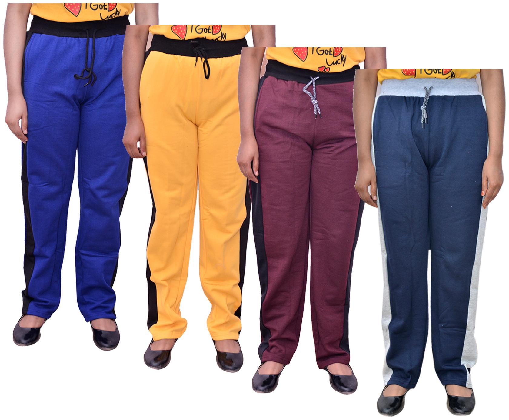 

Kavya Women Regular fit Cotton Solid Track pants - Multi