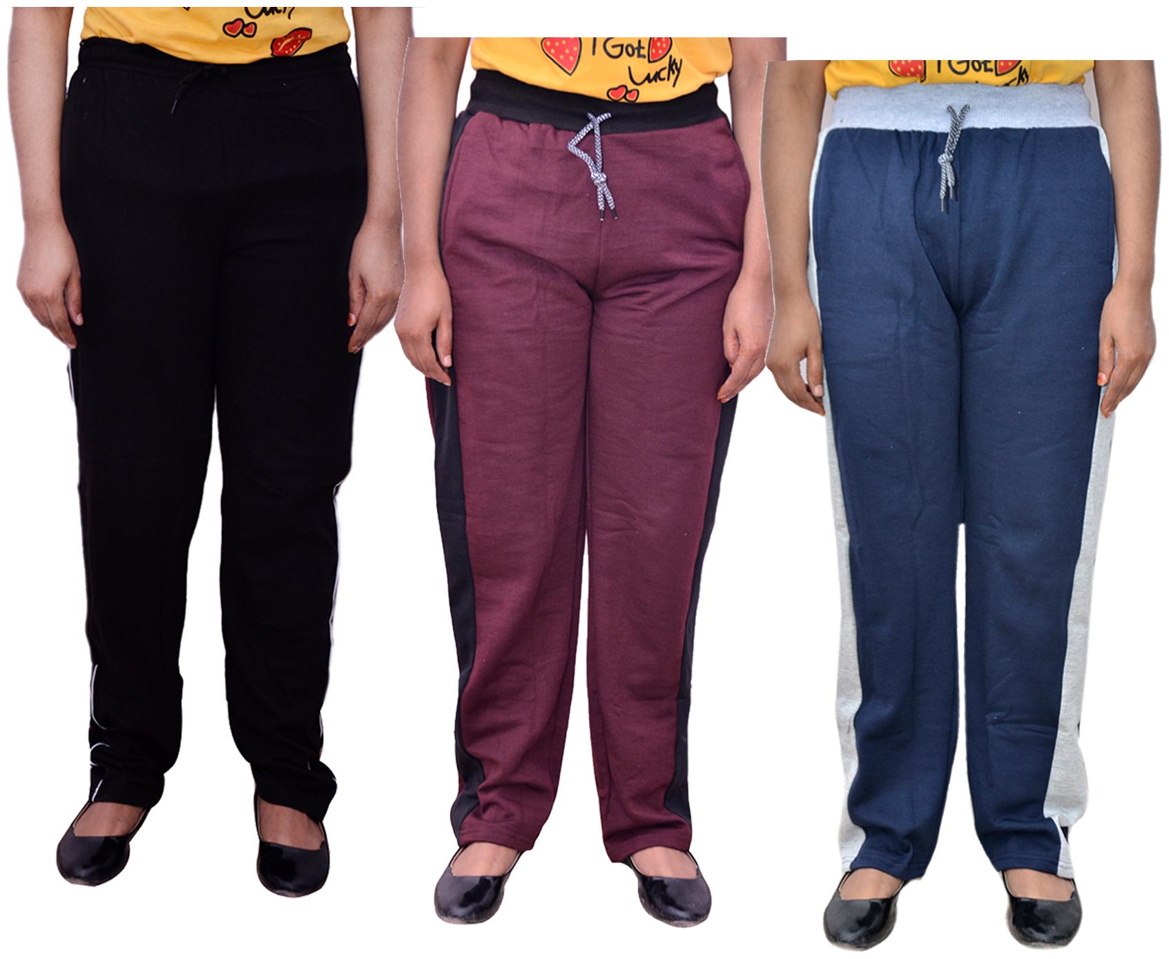 

Kavya Women Regular fit Cotton Solid Track pants - Multi