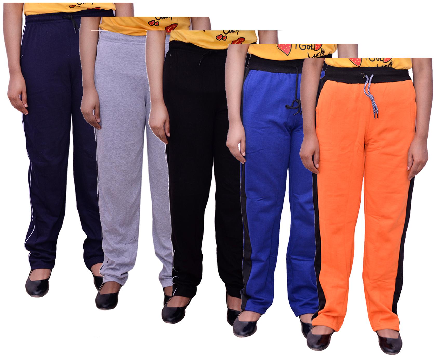 

Kavya Women Regular fit Cotton Solid Track pants - Multi