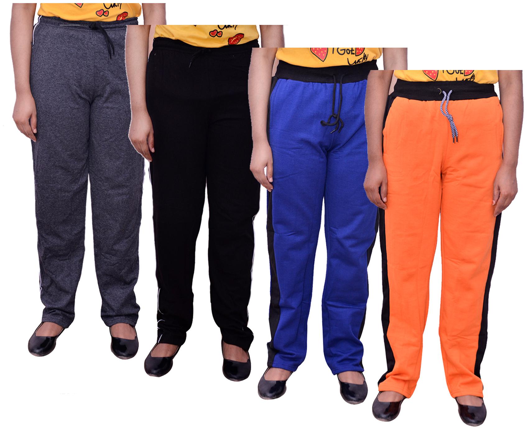 

Kavya Women Regular fit Cotton Solid Track pants - Multi