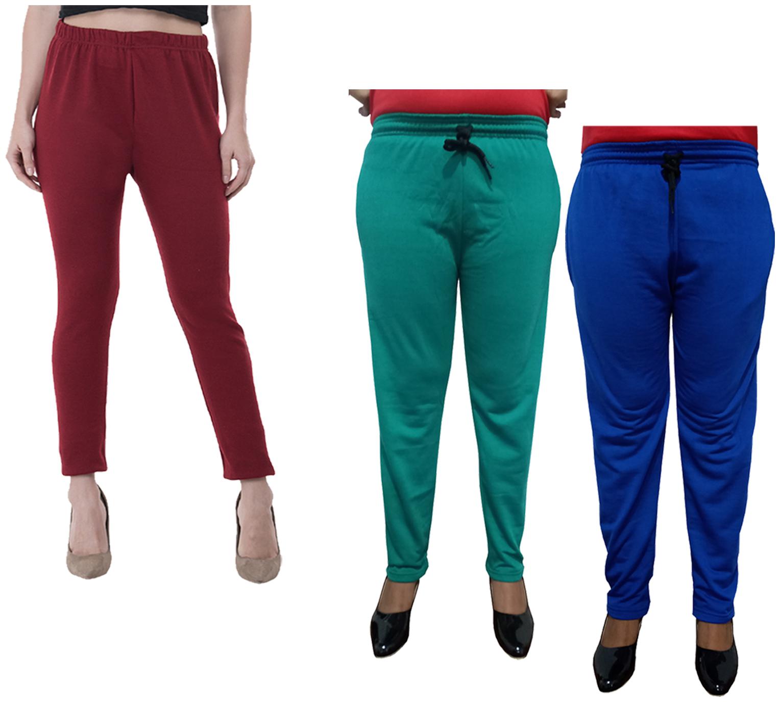 

Kavya Women Regular fit Fleece Solid Track pants - Multi