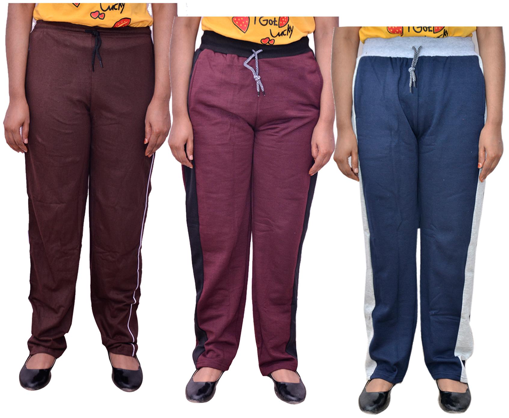 

Kavya Women Regular fit Cotton Solid Track pants - Multi