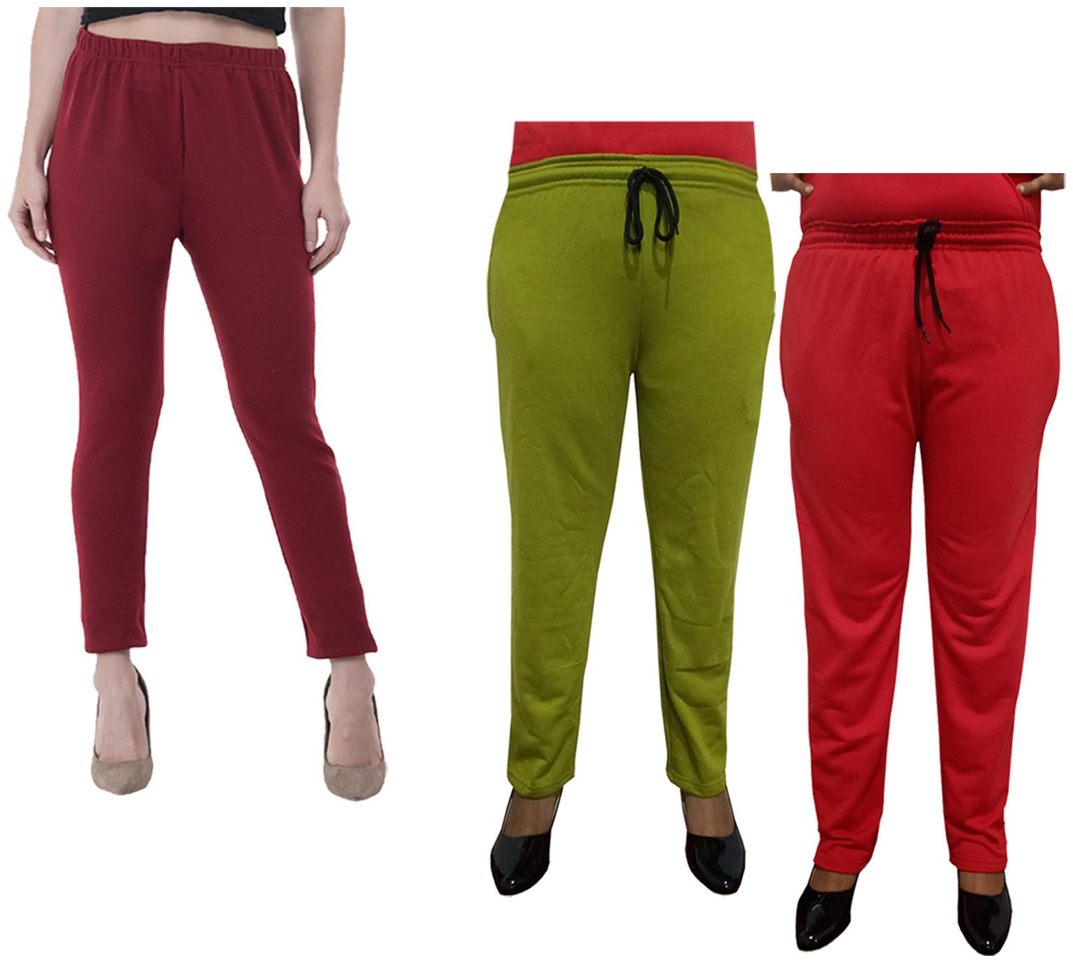 

Kavya Women Regular fit Fleece Solid Track pants - Multi
