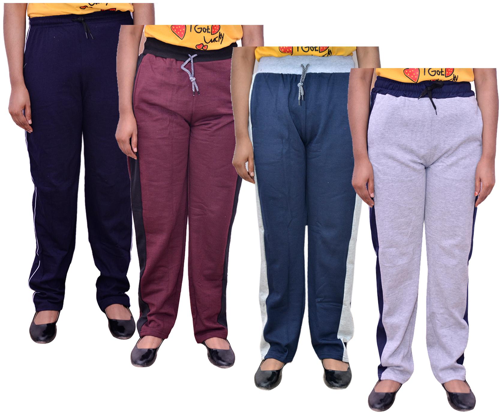

Kavya Women Regular fit Cotton Solid Track pants - Multi
