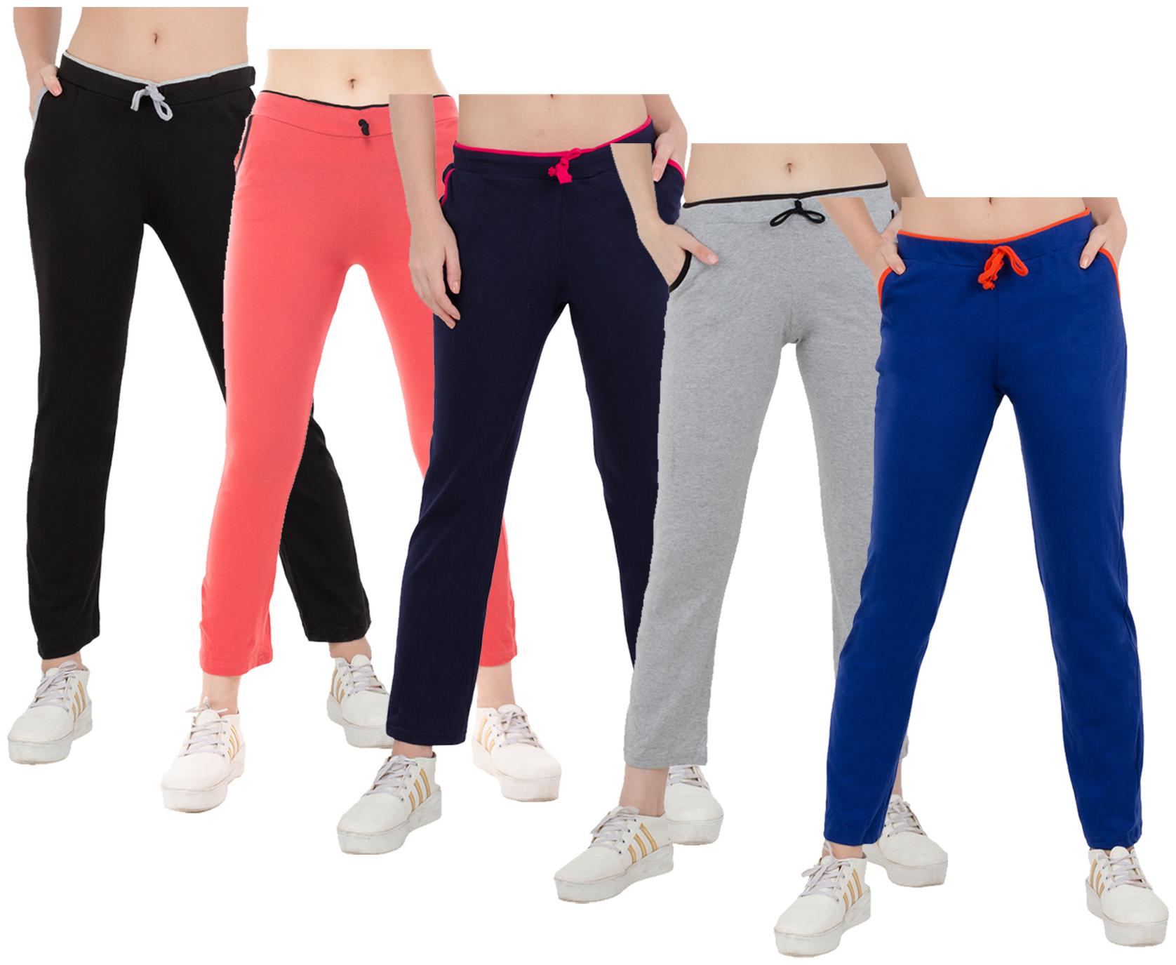 

Kavya Women Regular fit Cotton Solid Track pants - Multi