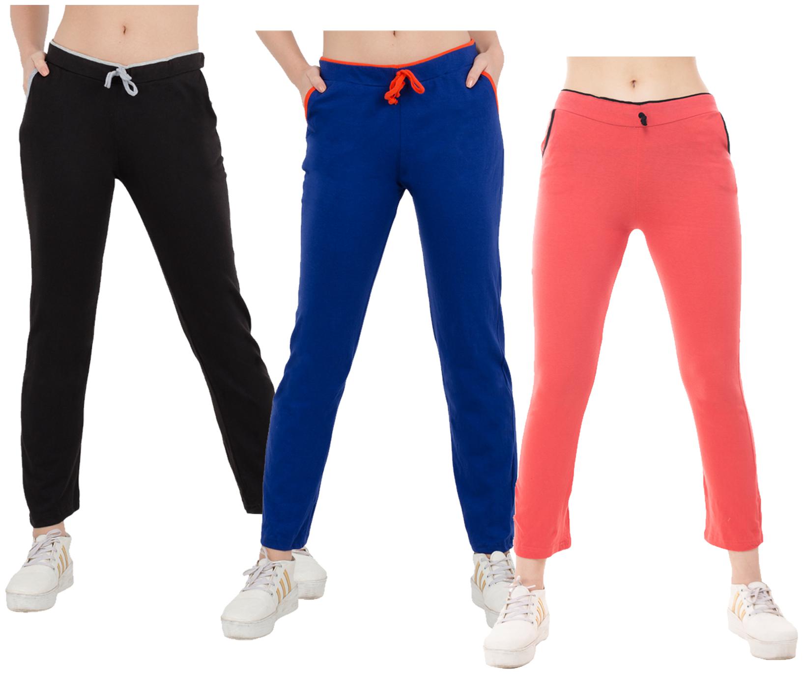 

Kavya Women Regular fit Cotton Solid Track pants - Multi