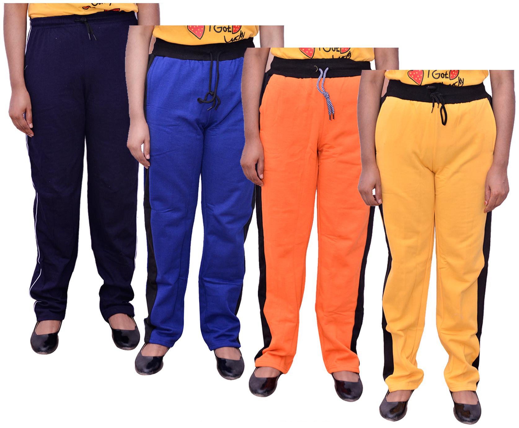 

Kavya Women Regular fit Cotton Solid Track pants - Multi