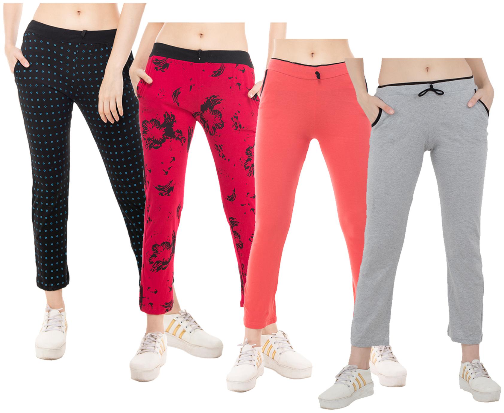 

Kavya Women Regular fit Cotton Solid Track pants - Multi
