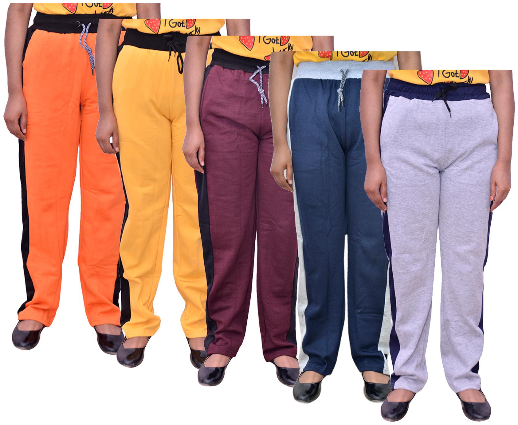 

Kavya Women Regular fit Cotton Solid Track pants - Multi