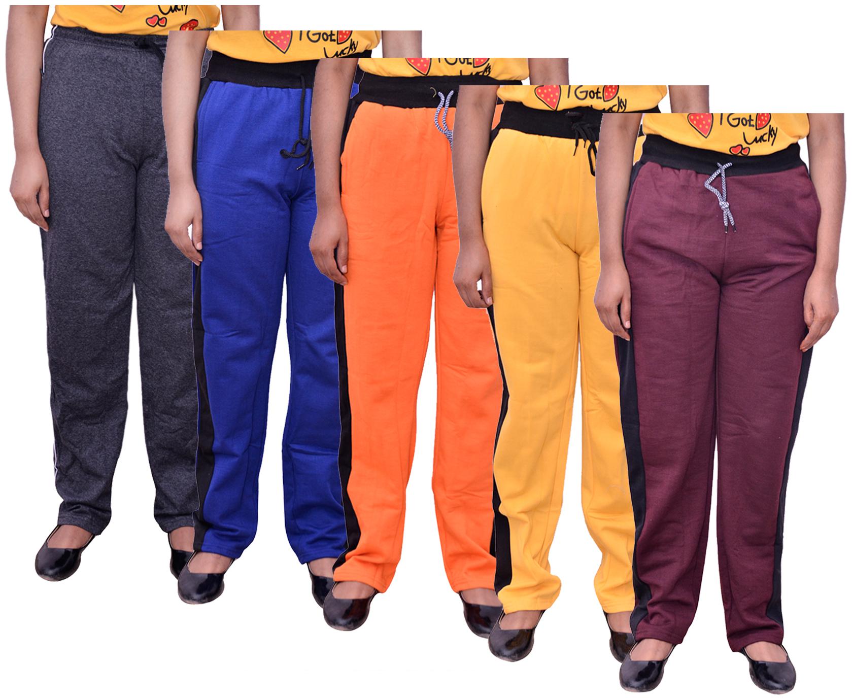 

Kavya Women Regular fit Cotton Solid Track pants - Multi