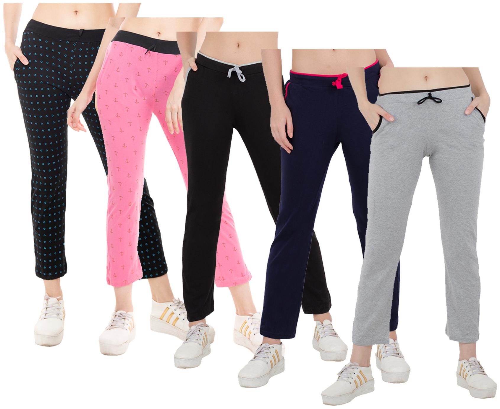 

Kavya Women Regular fit Cotton Solid Track pants - Multi