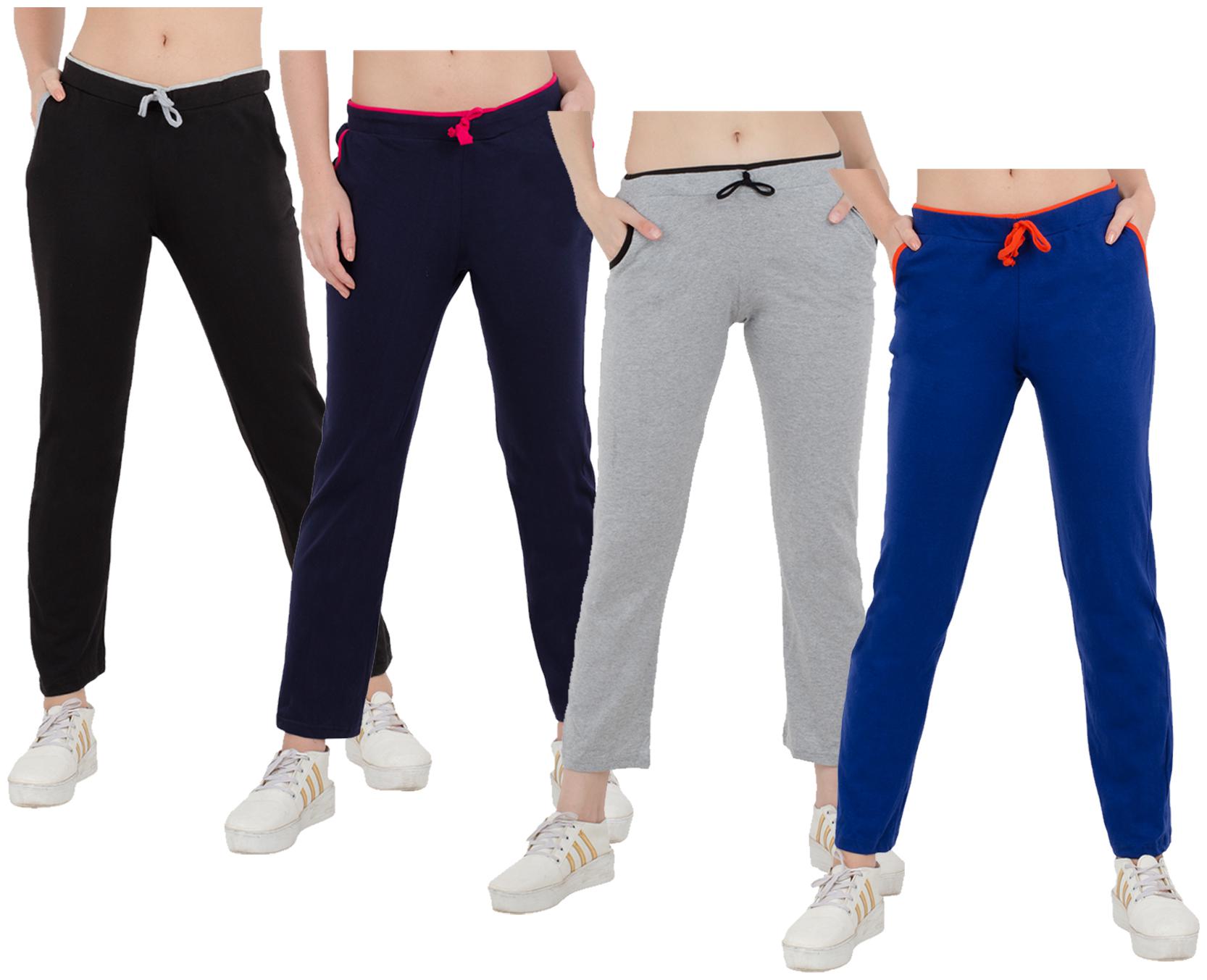 

Kavya Women Regular fit Cotton Solid Track pants - Multi