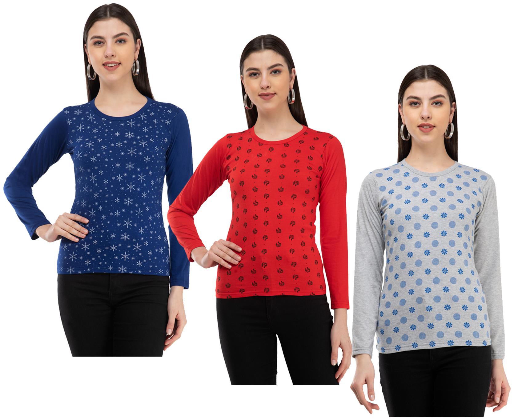 

Kavya Women Multi Regular fit Round neck Cotton T shirt