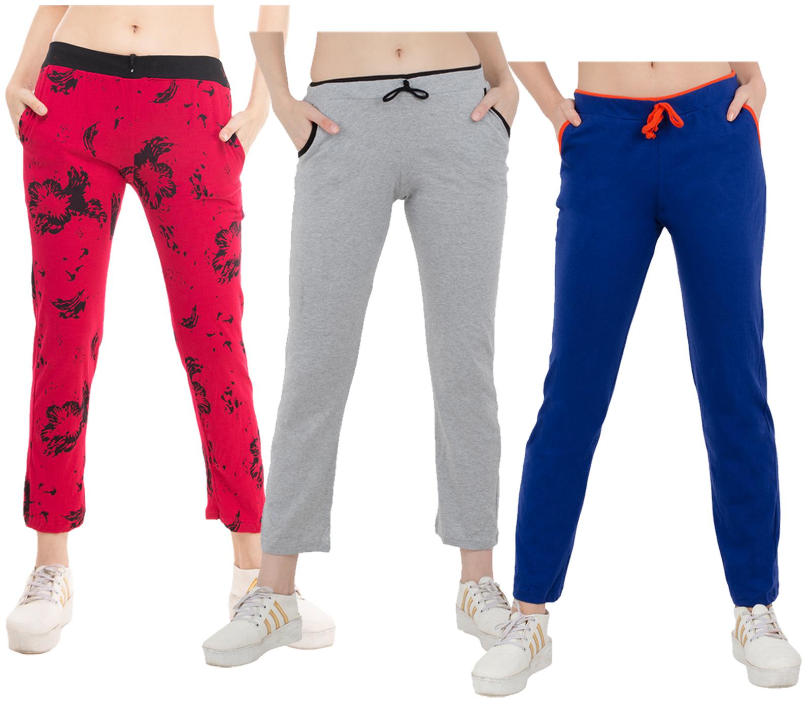 

Kavya Women Regular fit Cotton Solid Track pants - Multi