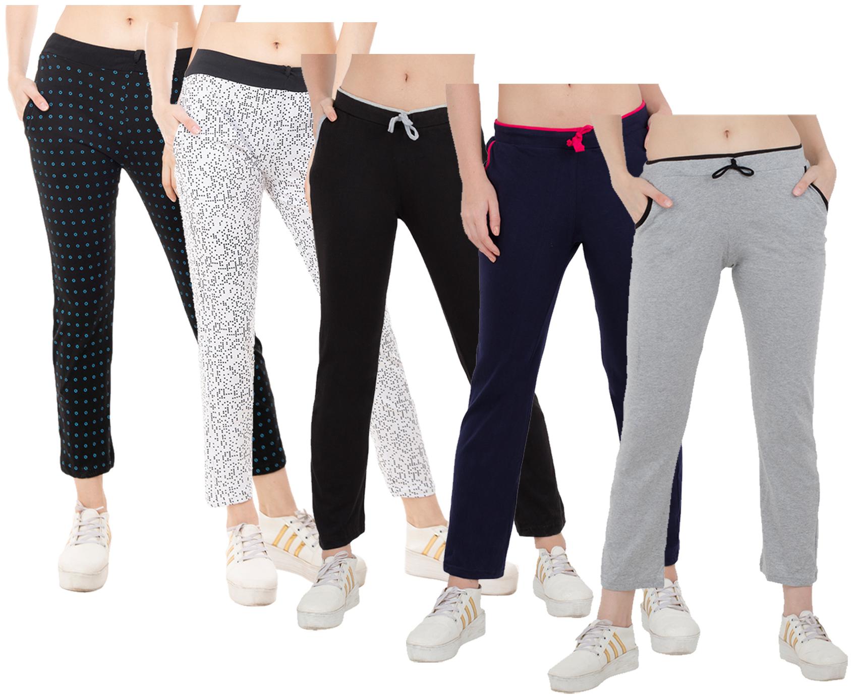 

Kavya Women Regular fit Cotton Solid Track pants - Multi
