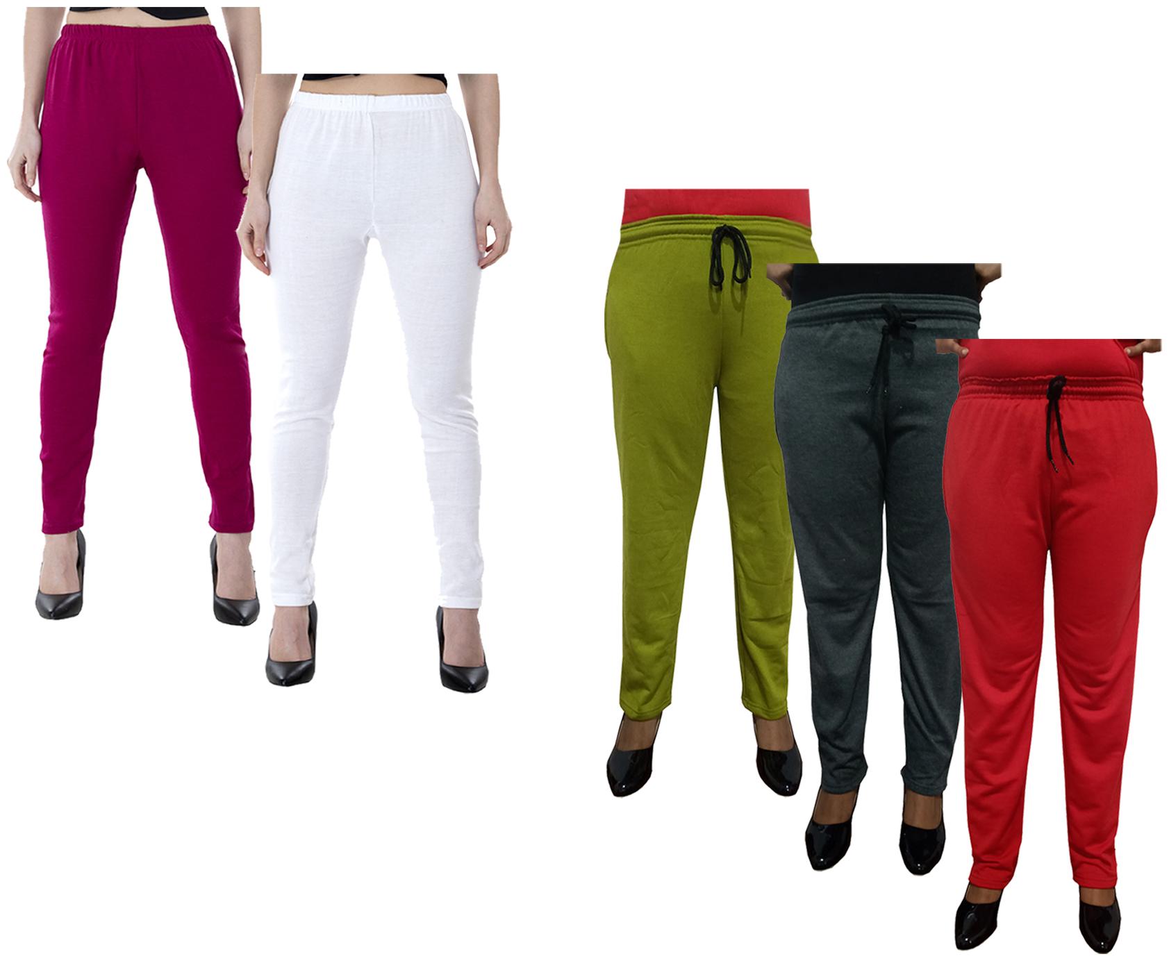 

Kavya Women Regular fit Fleece Solid Track pants - Multi