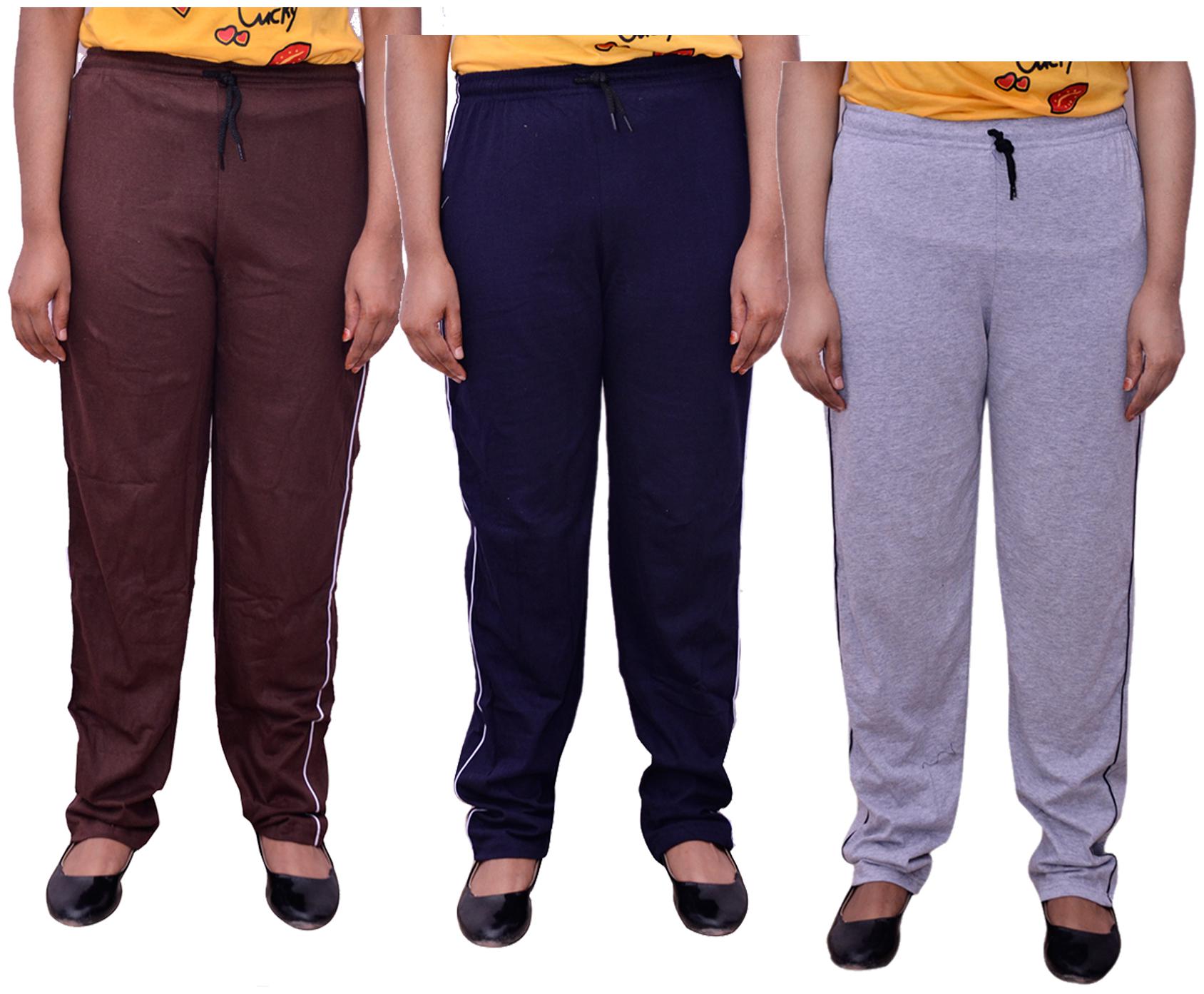 

Kavya Women Regular fit Cotton Solid Track pants - Multi