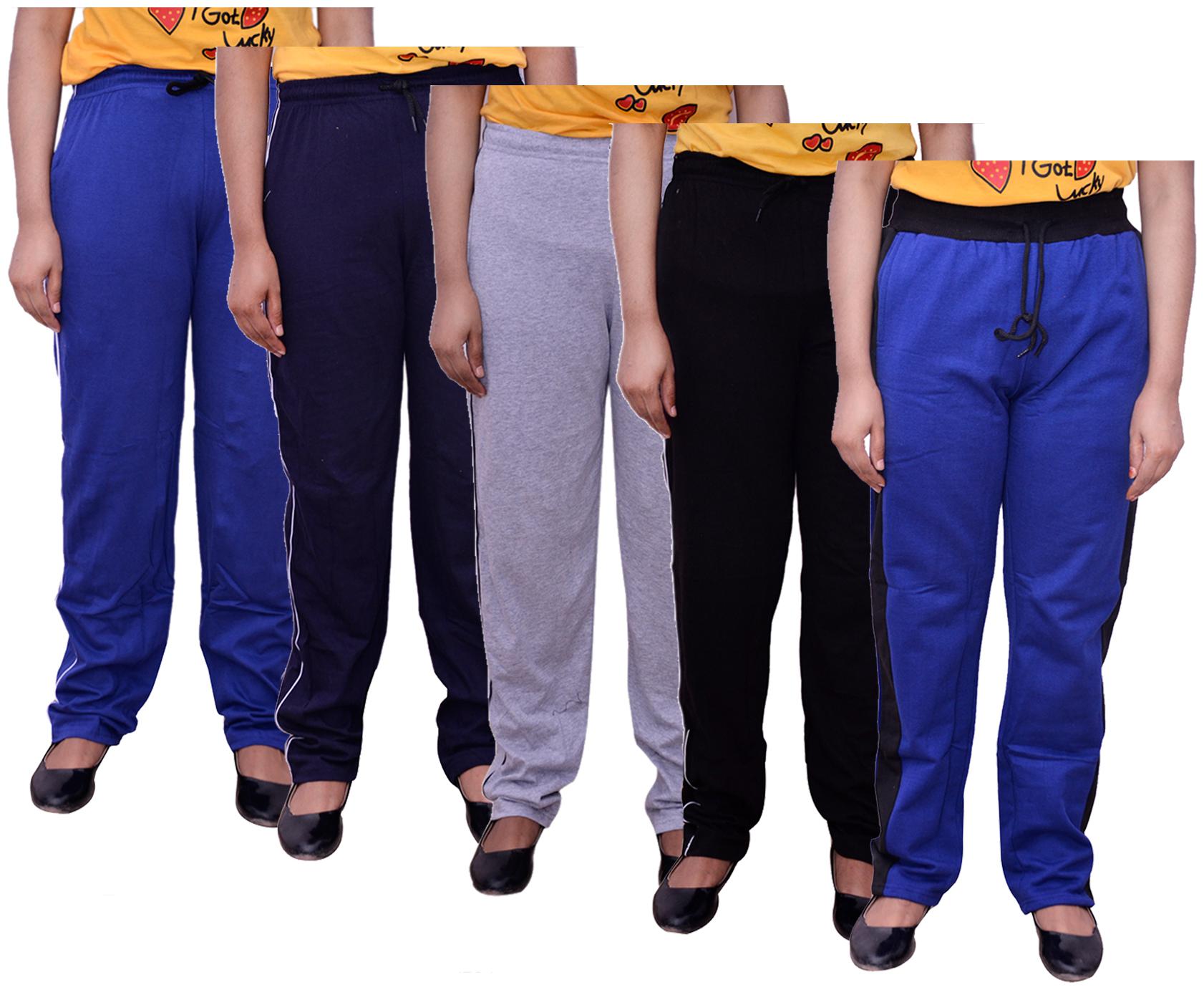 

Kavya Women Regular fit Cotton Solid Track pants - Multi