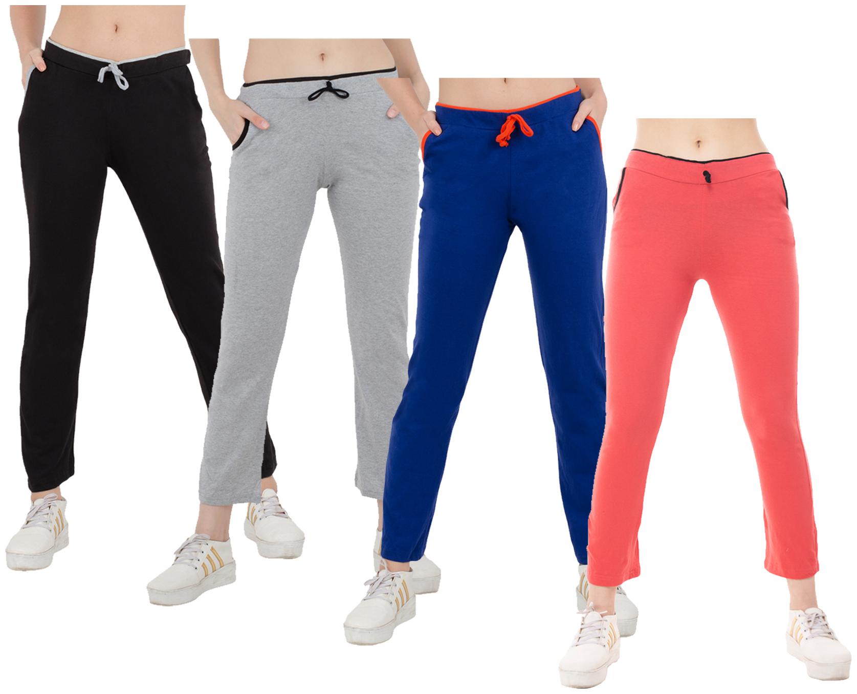 

Kavya Women Regular fit Cotton Solid Track pants - Multi