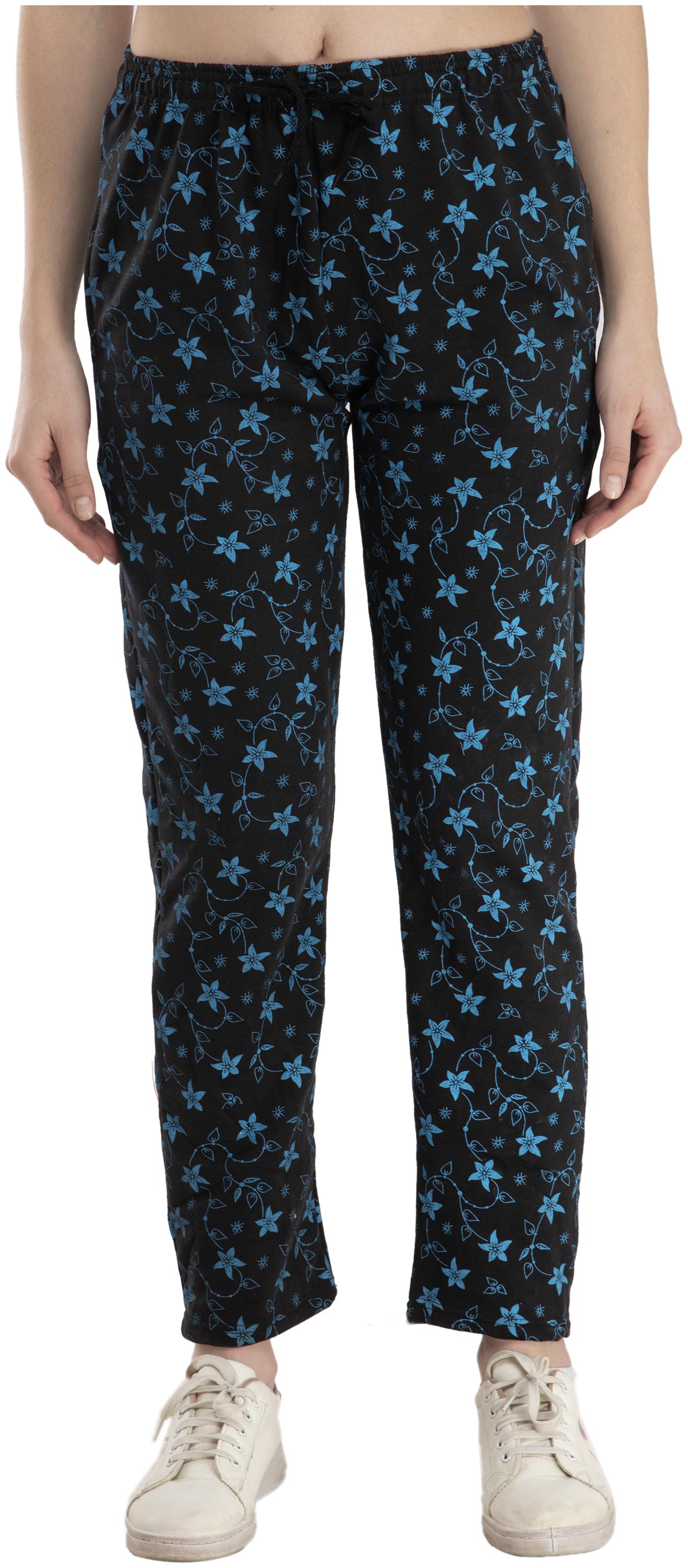 

Kavya Women Regular fit Fleece Printed Track pants - Black