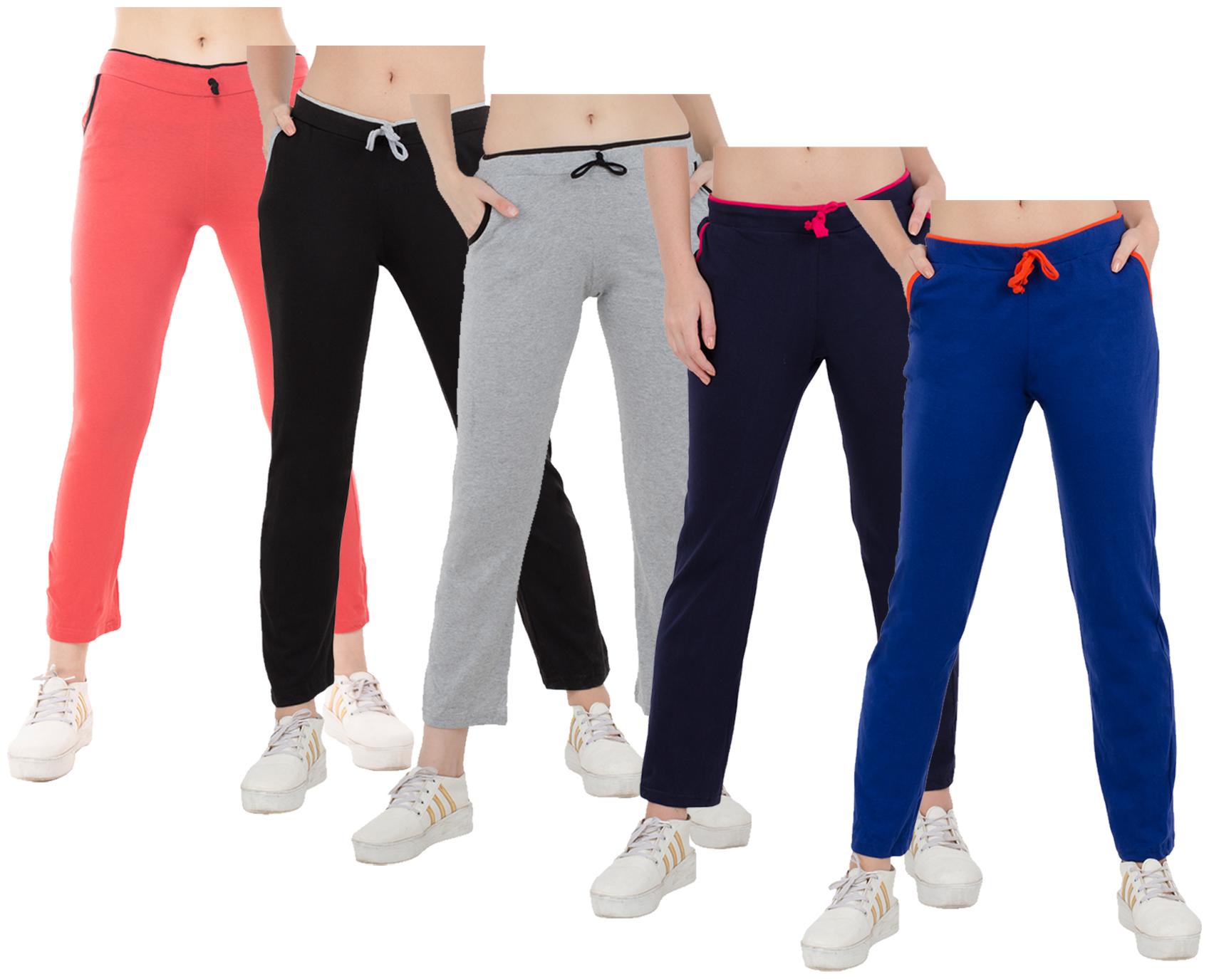 

Kavya Women Regular fit Cotton Solid Track pants - Multi