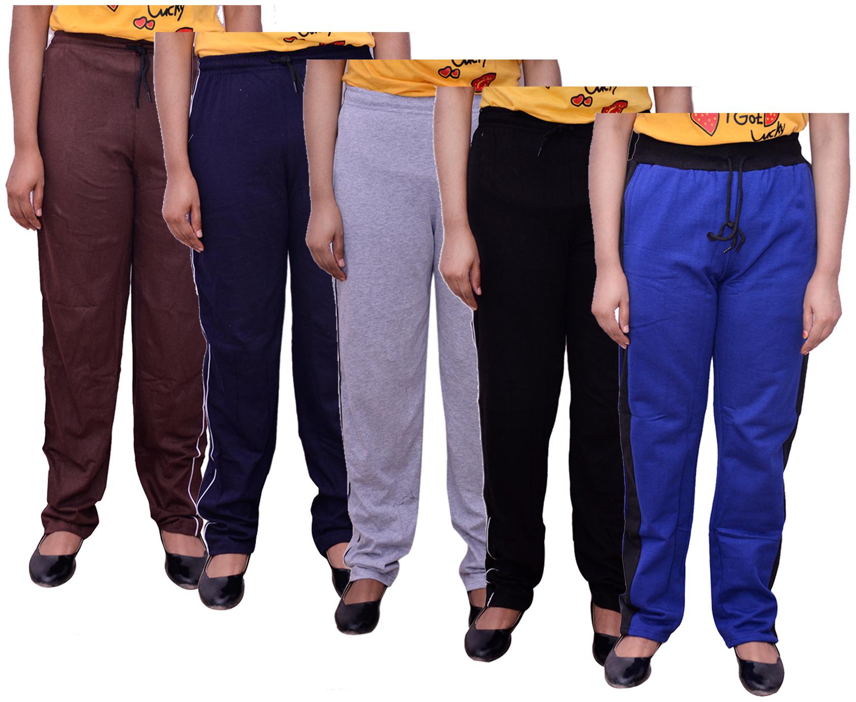 

Kavya Women Regular fit Cotton Solid Track pants - Multi