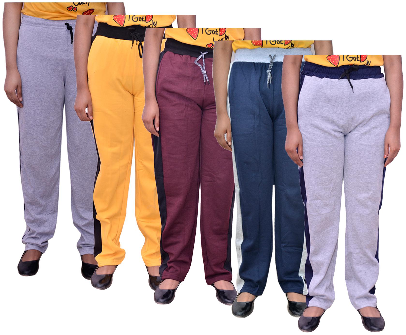 

Kavya Women Regular fit Cotton Solid Track pants - Multi