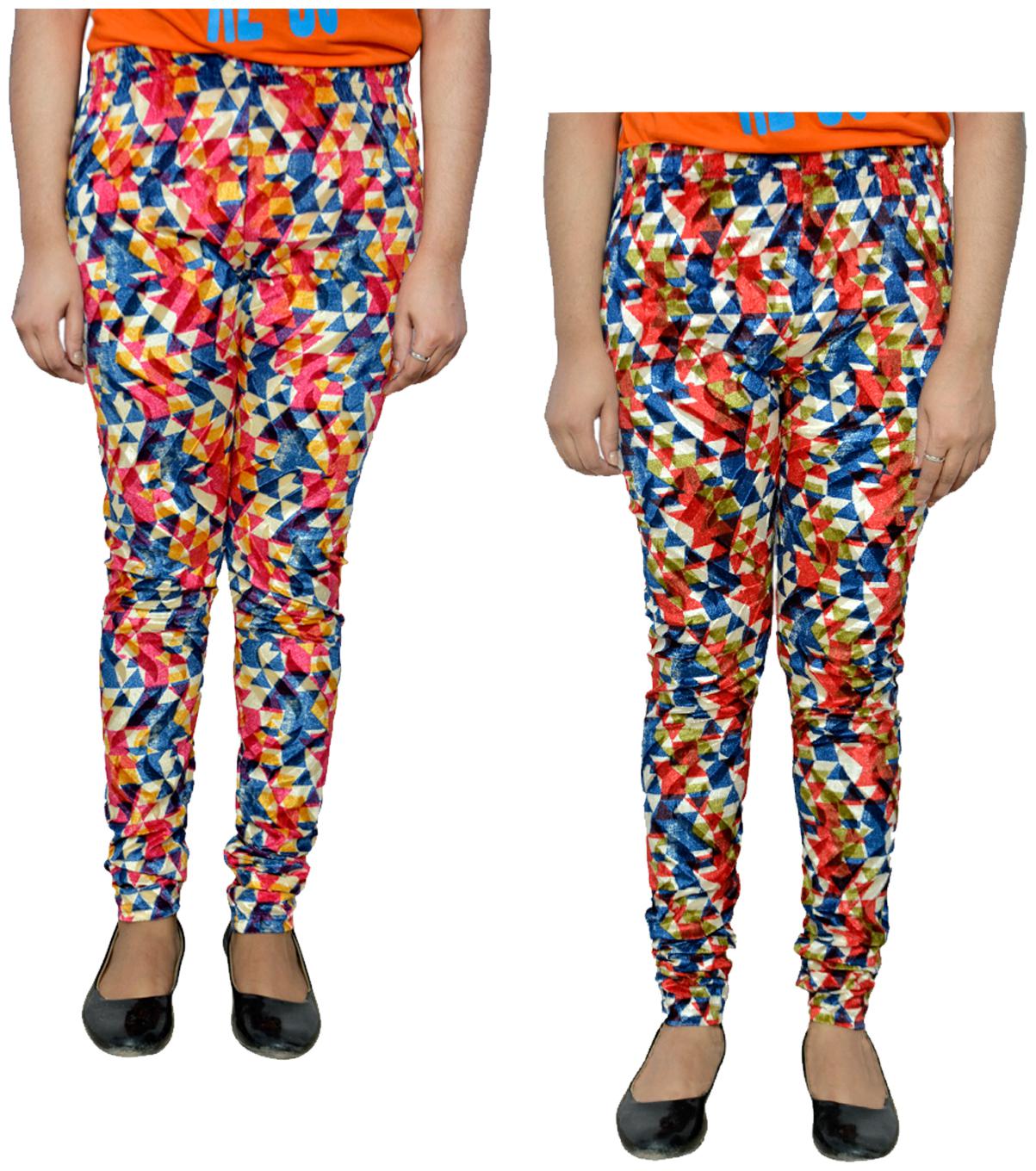 

KAVYA Women Printed Velvet Leggings for Winters (Pack Of 2) Multi color