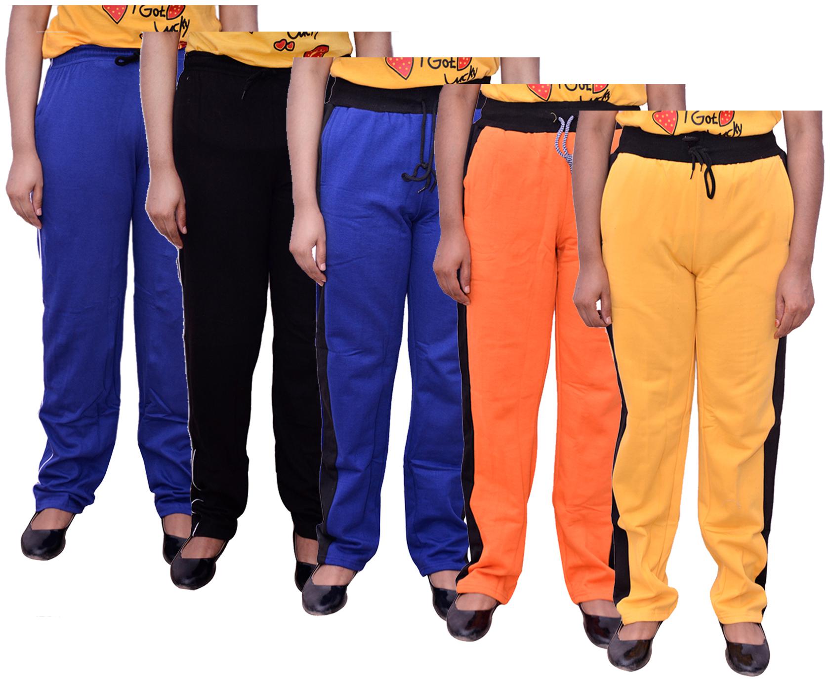 

Kavya Women Regular fit Cotton Solid Track pants - Multi