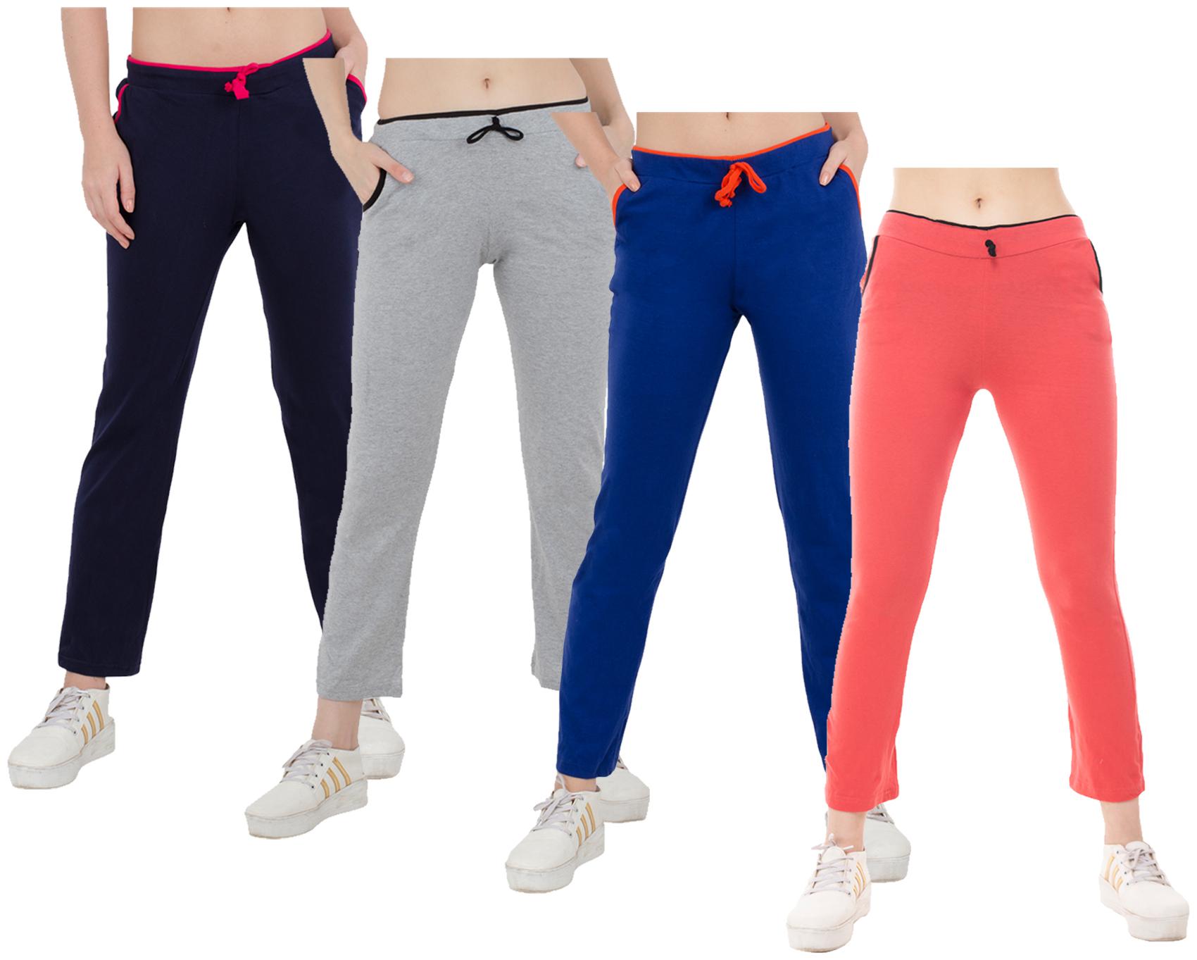 

Kavya Women Regular fit Cotton Solid Track pants - Multi